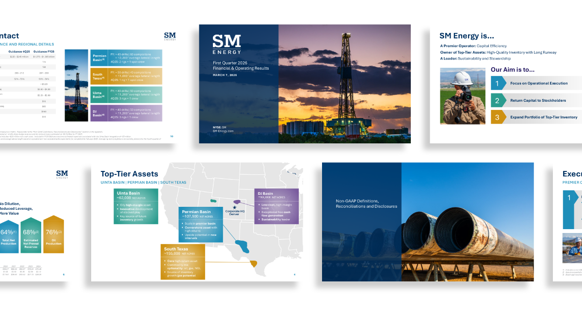 SM Energy Investor Presentation, designed by EnerCom